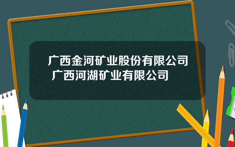广西金河矿业股份有限公司 广西河湖矿业有限公司